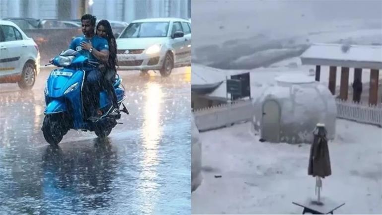 Rain, snowfall, overflowing rivers: कहीं बारिश, कहीं बर्फबारी, कहीं उफान पर नदियां: ठंड से पहले आसमान से बरसी आफत
