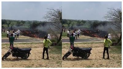 चुरू में जगुआर फाइटर जेट क्रैश: दो लोगों की दर्दनाक मौत, इलाके में दहशत का माहौल