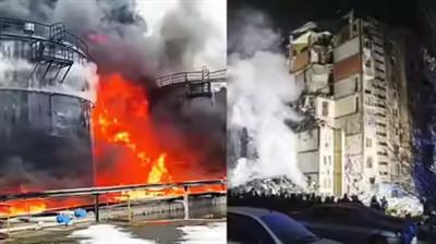 Ukrainian drone attack caused a huge fire in Russian oil depot: सोची में धुआं-धुआं हुआ आसमान: यूक्रेनी ड्रोन हमले से रूसी तेल डिपो में लगी भीषण आग, 120 दमकलकर्मी जुटे