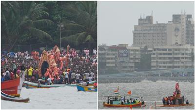 Immersion of Lalbaugcha Raja: लालबाग के राजा का विसर्जन: ऊंची लहरों से बाधित श्रद्धा, महाराष्ट्र में डूबने की घटनाएं बढ़ीं, चार डूबे, 13 लापता