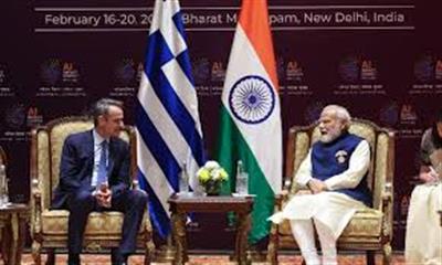 प्रधानमंत्री की हेलेनिक गणराज्य (ग्रीस) के प्रधानमंत्री महामहिम श्री किरियाकोस मित्सोताकीस के साथ मुलाक़ात