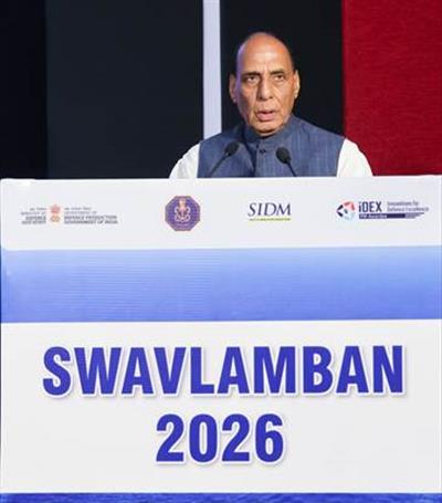 रक्षा मंत्री ने ‘स्वावलंबन 2026’ में रक्षा क्षेत्र में आत्मनिर्भरता के अगले चरण ‘आत्मनिर्भरता 2.0’ का आह्वान किया